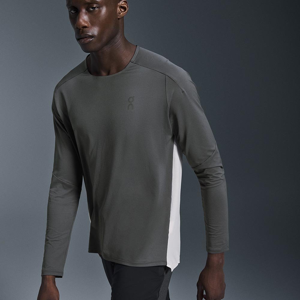 Tricou On Performance Long-T M Gri-Alb