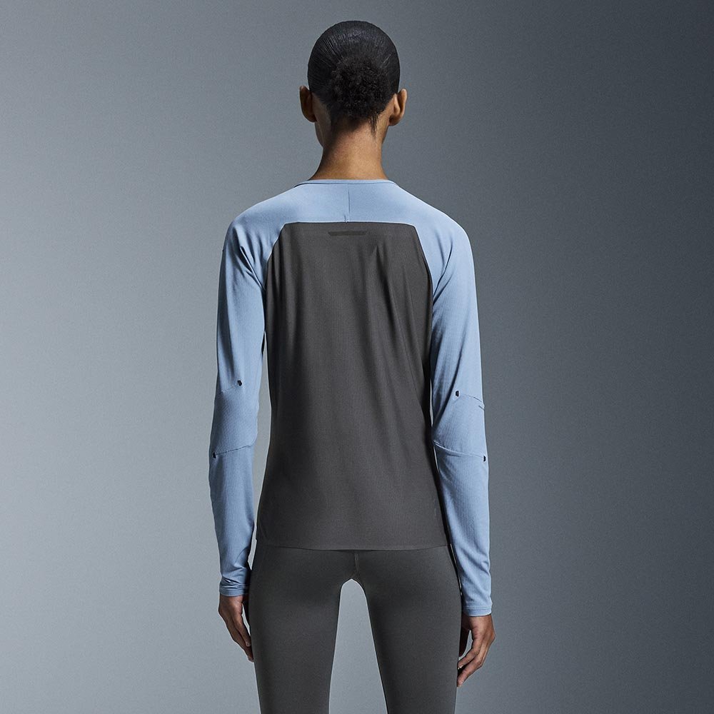 Tricou lung On Performance W albastru-gri