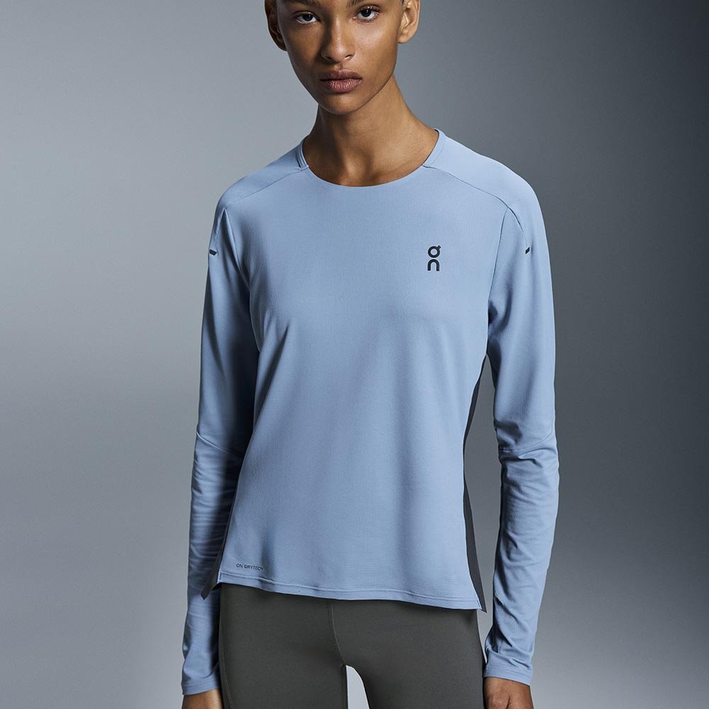 Tricou lung On Performance W albastru-gri