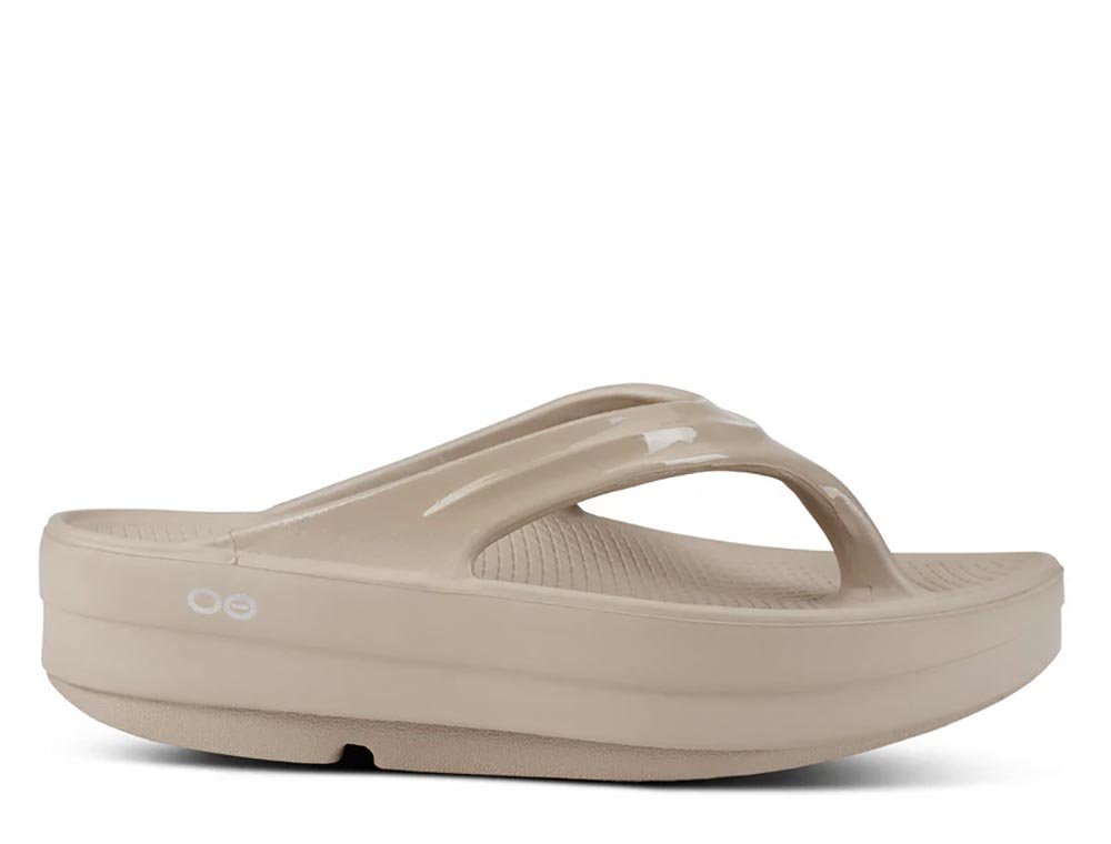 Klapki OOFOS Orginal Sport Thong Nomad U Beżowe