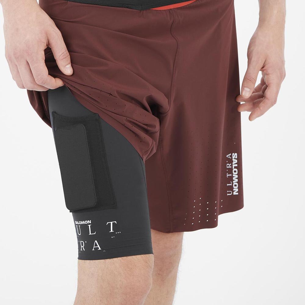 Spodenki Salomon S/LAB Ultra 2In1 Shorts M Brązowo-Czarne