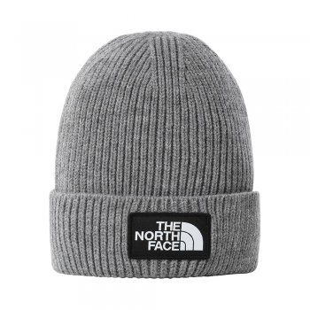 the north face box logo cuffed beanie gri m gri
