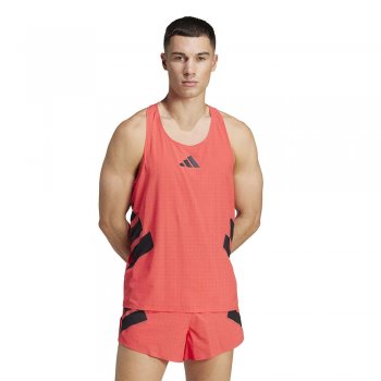 koszulka adidas adizero road to records singlet m czerwono-czarna