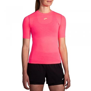 koszulka brooks high point short sleeve w różowa