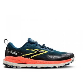 brooks cascadia 18 m navy blue red shoes