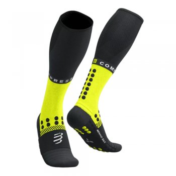 compressport full socks winter run u black/yellow