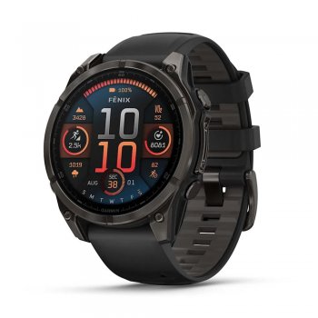 garmin fenix 8 amoled sapphire titanium carbon grey dlc black (47mm) watch black