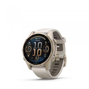 garmin fenix 8 amoled sapphire soft gold watch (43mm) gray-gold