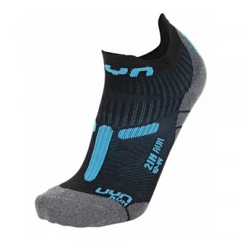 uyn man run 2in socks m black-turquoise