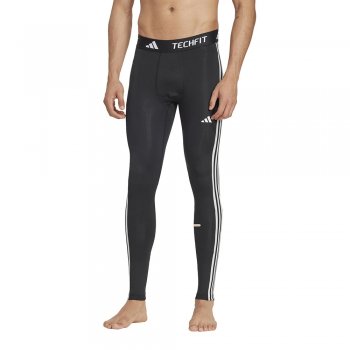 adidas techfit compression training 3-stripes long m leggings black and white