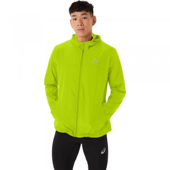 asics run hood jacket m lime