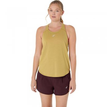 asics road tank w green t-shirt