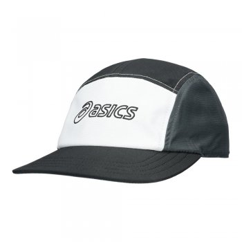 asics 5 panel cap u black and white