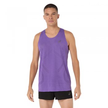 asics metarun singlet m purple t-shirt