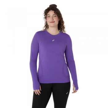 asics road seamless ls top w purple
