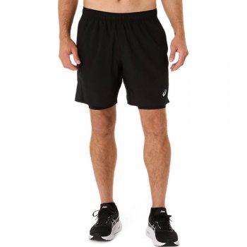 asics core 2in1 m black shorts
