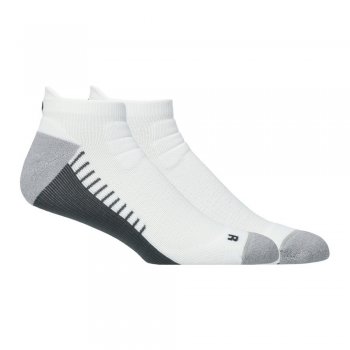asics performance run sock u white and gray socks