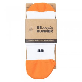 berunner everyday runner u socks white and orange
