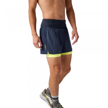 brooks high point 5in 2-in-1 short 2.0 m navy-lime