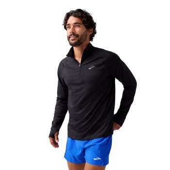 brooks dash 1/4 zip 3.0 m black sweatshirt