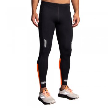 brooks run visible tight 2.0 m leggings black and orange