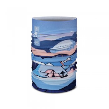 bandană buff original ecostretch pow riam blue u pentru tineri, albastru-roz