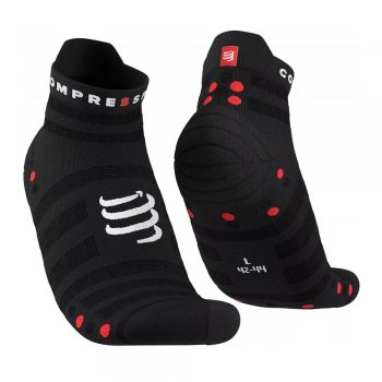 compressport pro racing socks v4.0 ultralight run low u black/red