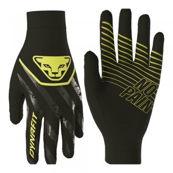 dynafit trail reflective gloves u black and green