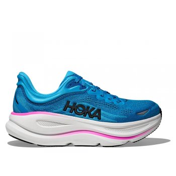 hoka bondi 9 w blue and pink shoes
