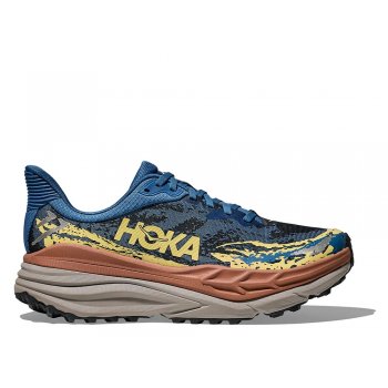 hoka stinson 7 m navy blue/orange shoes
