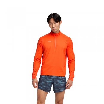 hoka glidetech quarter zip t-shirt m orange