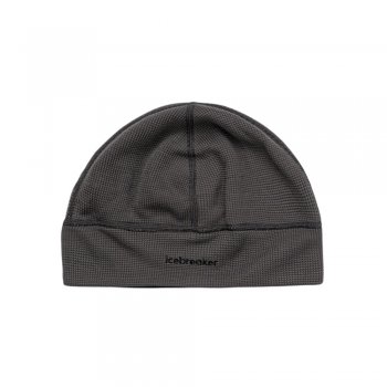 czapka icebreaker merino 260 waffle knit wander reversible beanie u szaro-czarna