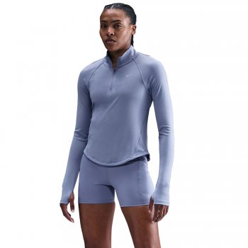 nike tempo swoosh run dri-fit 1/4-zip top w blue-white