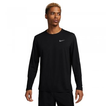 nike miler dri-fit uv run t-shirt m black