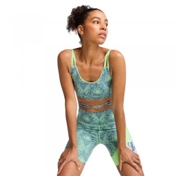 sutien sport puma lace em up pentru femei, verde, albastru