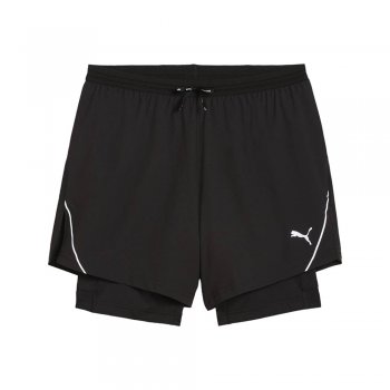 puma ultraweave 5" 2 in 1 m shorts black and white