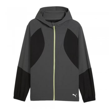 puma run ultraweave hooded jacket m gray-black