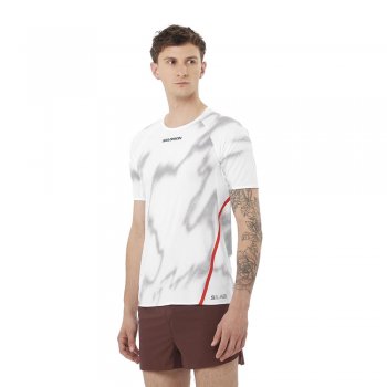 salomon s/lab speed tee m white-grey