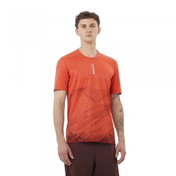 salomon s/lab ultra print m t-shirt orange