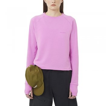 salomon essential lightwarm sweatshirt w pink