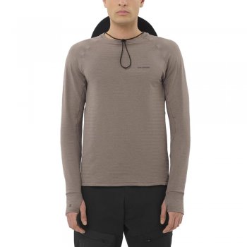 salomon essential lightwarm m brown sweatshirt