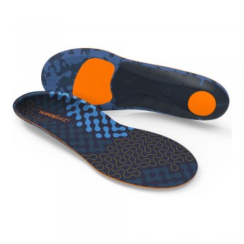 superfeet active cushion medium arch u insoles blue