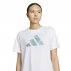 Tricou adidas Adi365 Running Essentials Brand Love pentru femei, alb și albastru